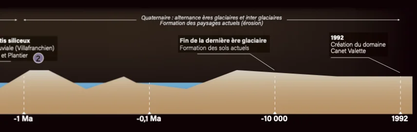 Canet Valette - AOP Saint Chinian - Coupe géologique du terroir